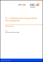 EBC Annex 86: A literature list for energy efficient IAQ management (D1)