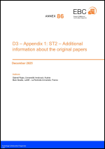 EBC Annex 86: ST2 – Additional information about the original papers (D3 – Appendix 1)